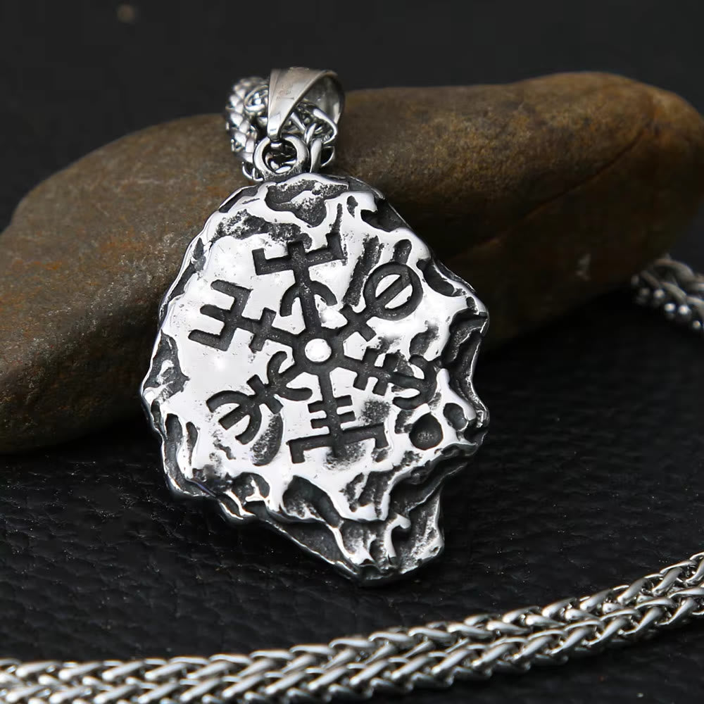 WorldNorse Vegvisir Valknut Doppelseitige Halskette
