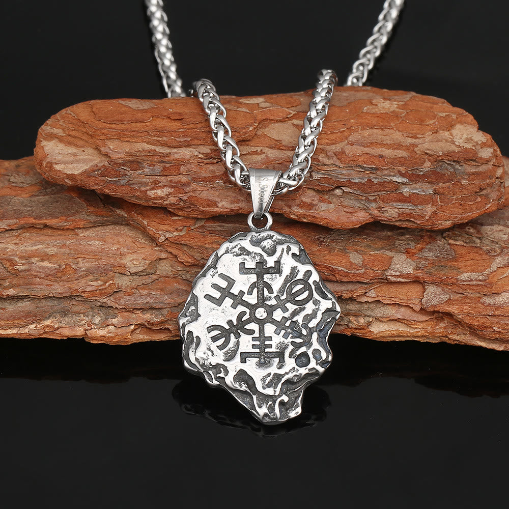 WorldNorse Vegvisir Valknut Doppelseitige Halskette