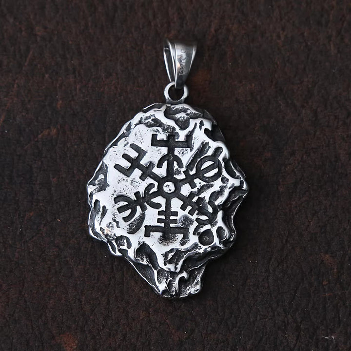 WorldNorse Vegvisir Valknut Doppelseitige Halskette