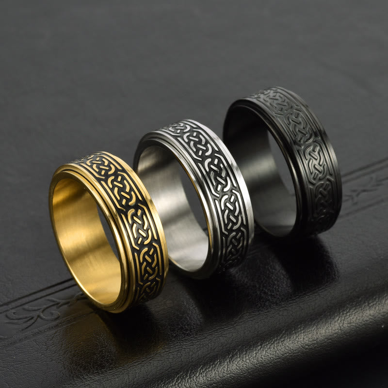 WorldNorse Keltischer Knoten Edelstahl Drehring