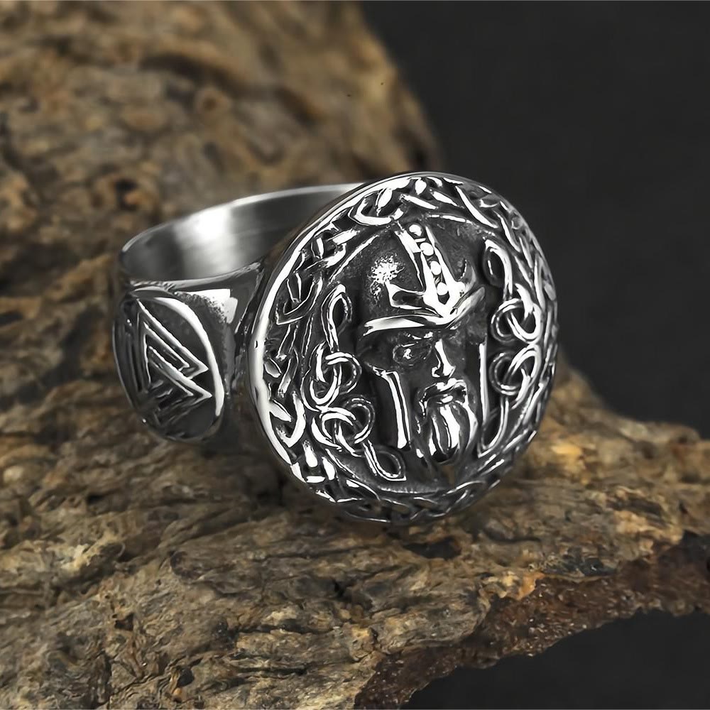 WorldNorse Odin Kopf Keltischer Knoten Valknut Ring