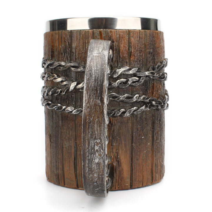 WorldNorse Tasse mit chinesischem Hufeisengriff und Holzfinish