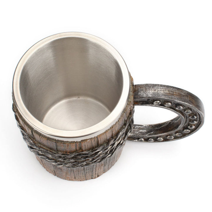 WorldNorse Tasse mit chinesischem Hufeisengriff und Holzfinish