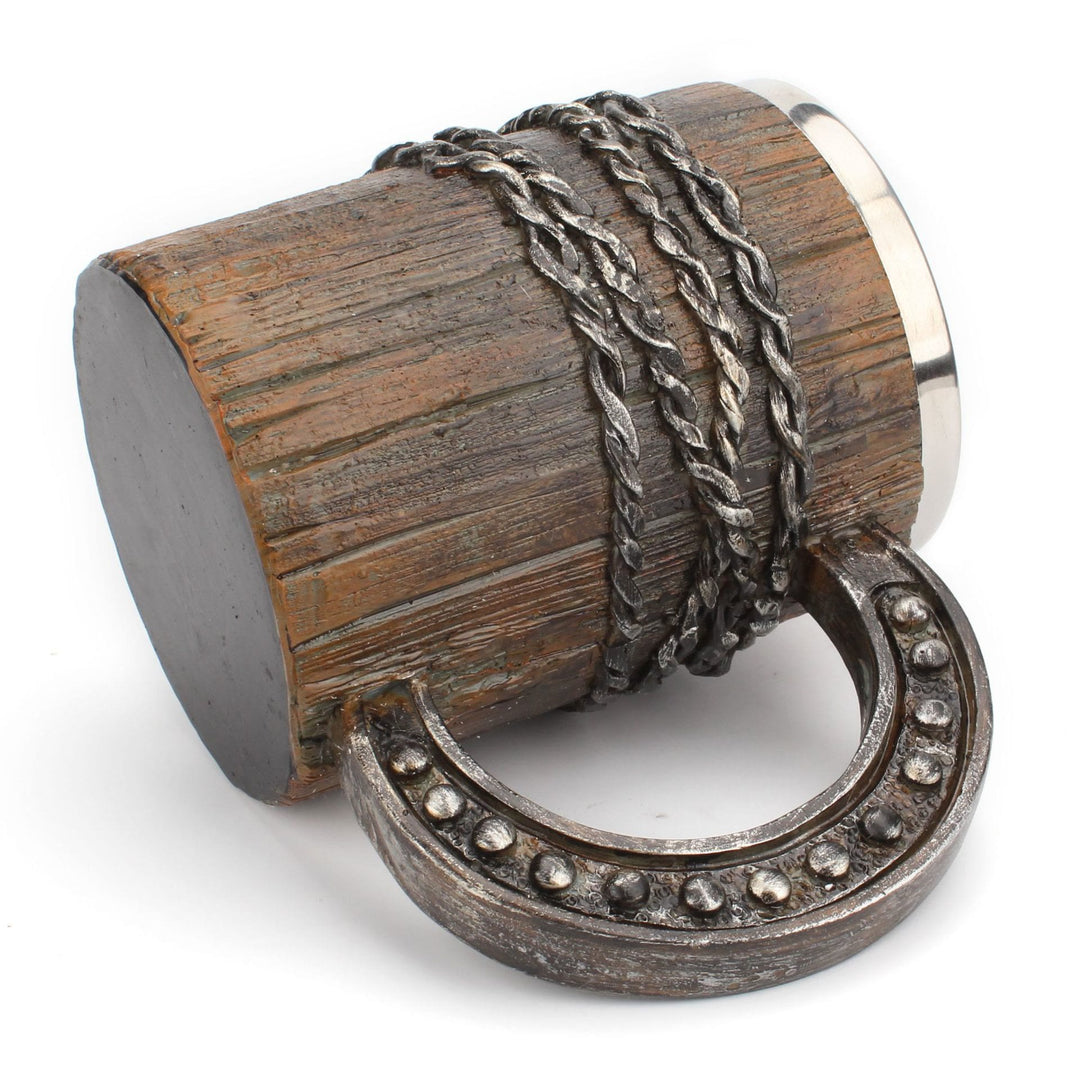 WorldNorse Tasse mit chinesischem Hufeisengriff und Holzfinish