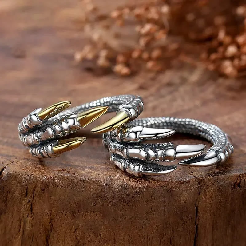 WorldNorse Verstellbarer Ring mit Drachenklaue aus Edelstahl