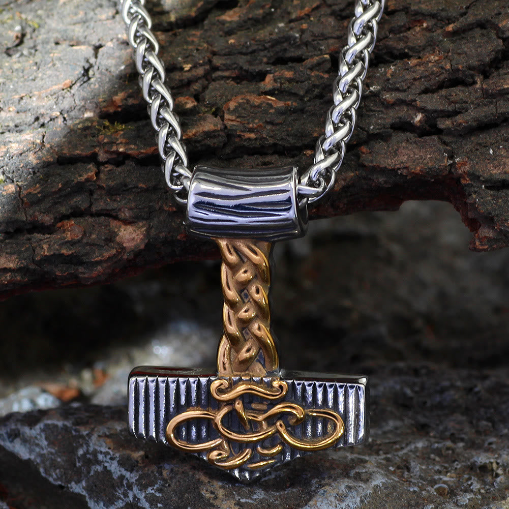 WorldNorse Mjölnir Hammer Keltischer Knoten Halskette