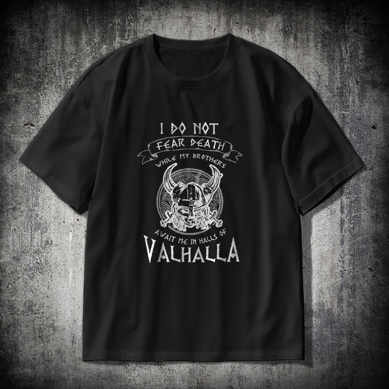 WorldNorse – Valhalla – T-Shirt mit Aufdruck „Fürchte den Tod nicht“