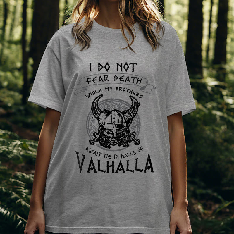 WorldNorse – Valhalla – T-Shirt mit Aufdruck „Fürchte den Tod nicht“
