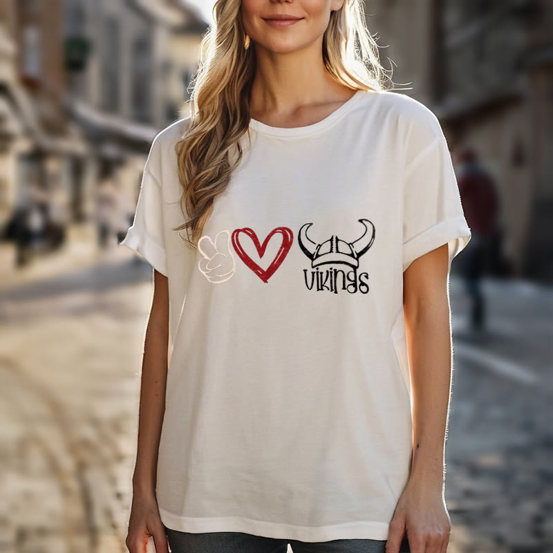 WorldNorse T-Shirt mit nordischem Wikinger-Herz-Design von