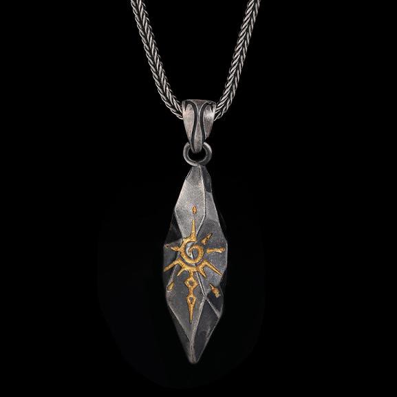 WorldNorse Halskette mit Wunschstein, 925er Sterlingsilber