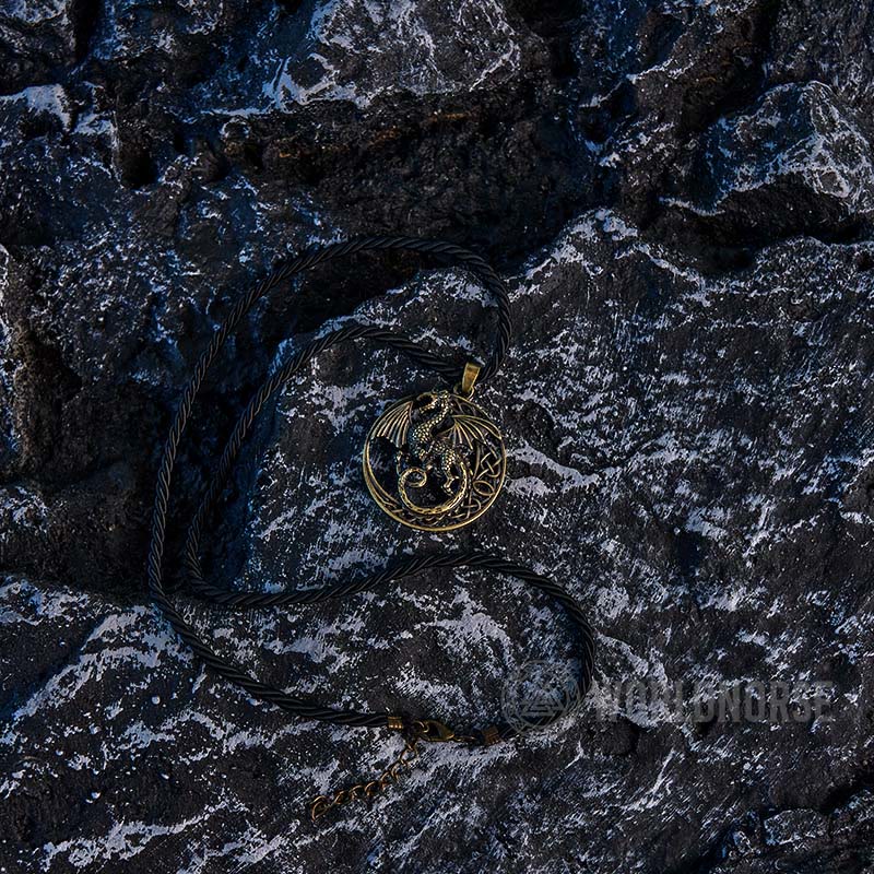 WorldNordische gotische keltische Halskette mit fliegendem Drachen - image 8