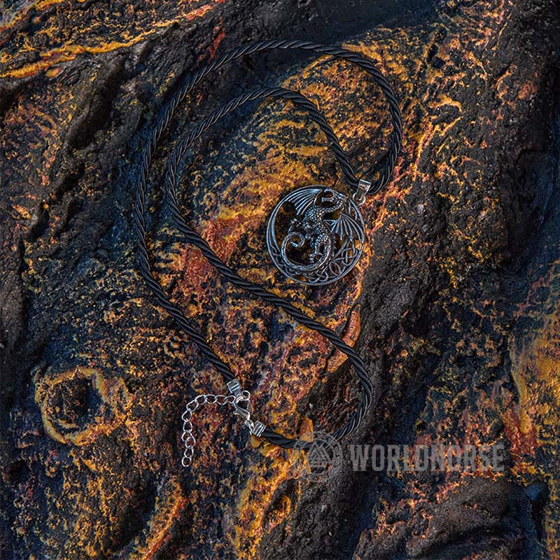 WorldNordische gotische keltische Halskette mit fliegendem Drachen - image 4
