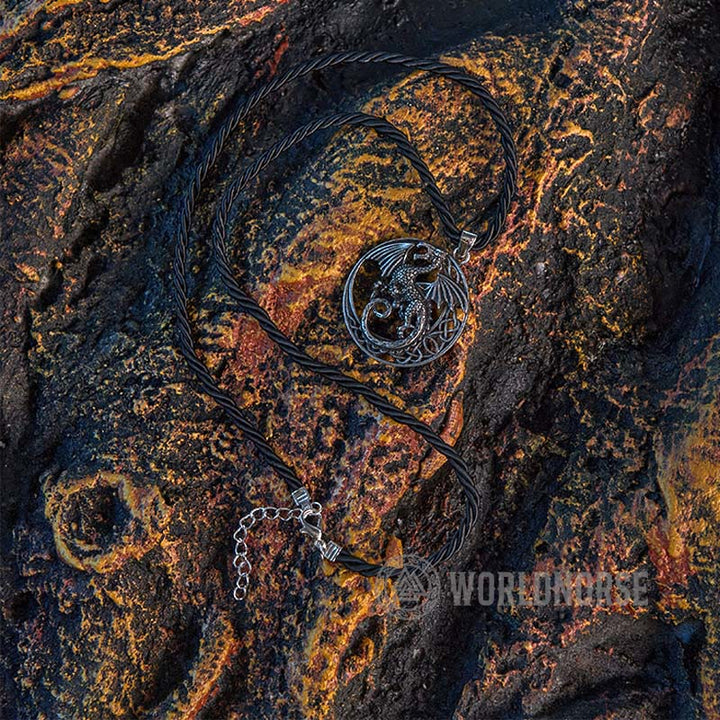 WorldNordische gotische keltische Halskette mit fliegendem Drachen - image 4