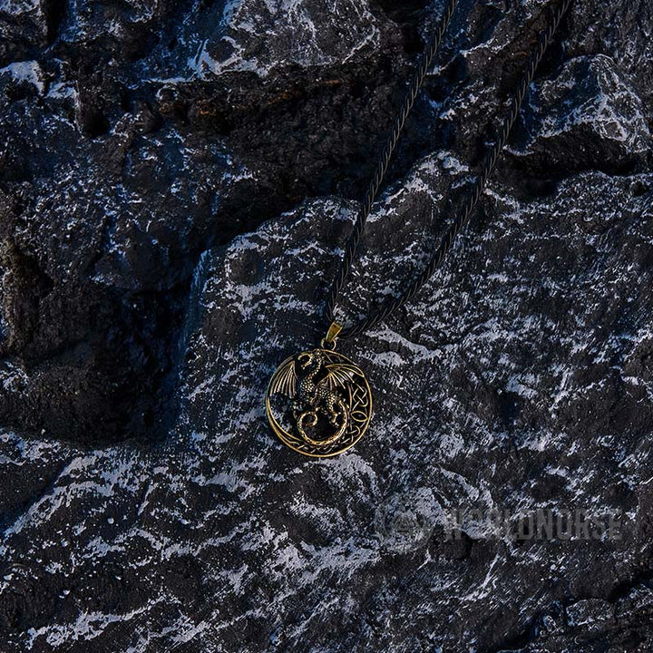 WorldNordische gotische keltische Halskette mit fliegendem Drachen - image 7