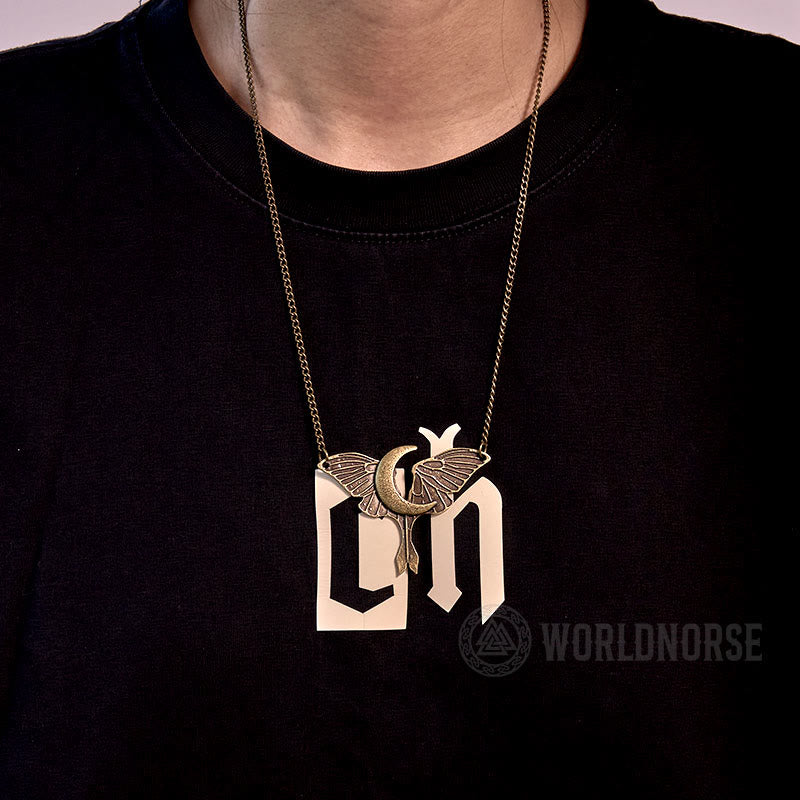 WorldNordische gotische Mondmotte-Halskette