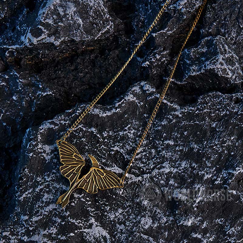 WorldNordische gotische Mondmotte-Halskette