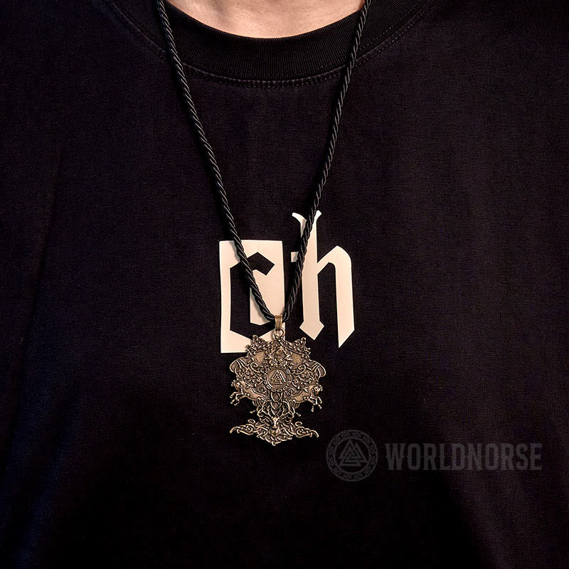 WorldNorse Valknut Spirit Baum des Lebens Halskette