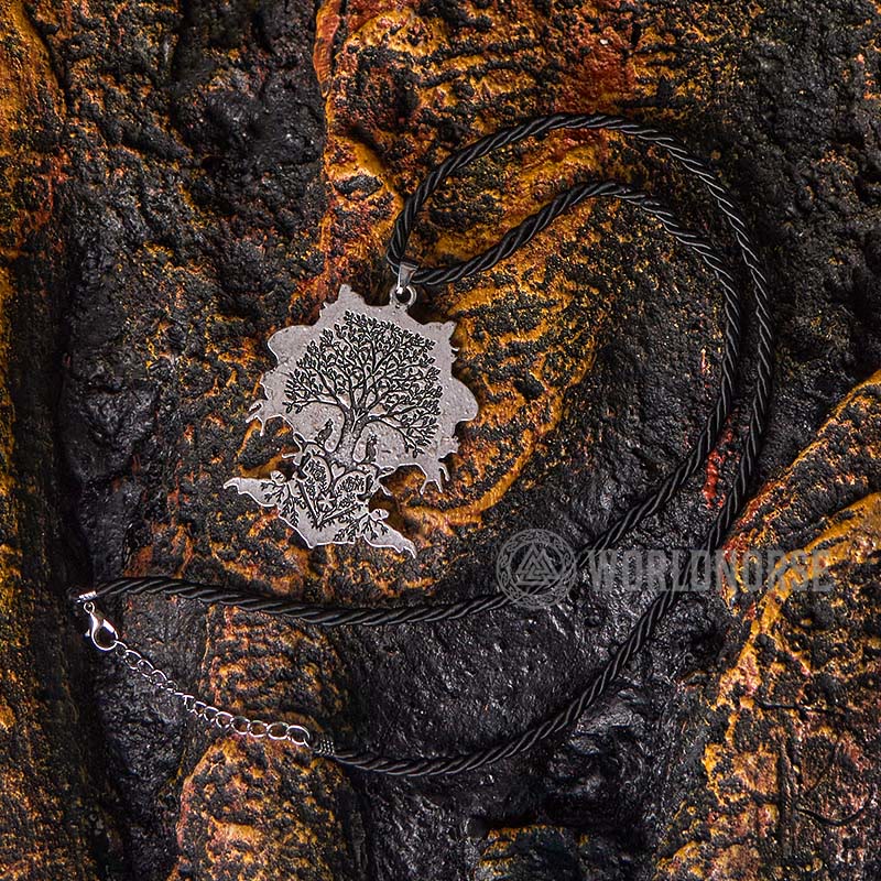 WorldNorse Valknut Spirit Baum des Lebens Halskette