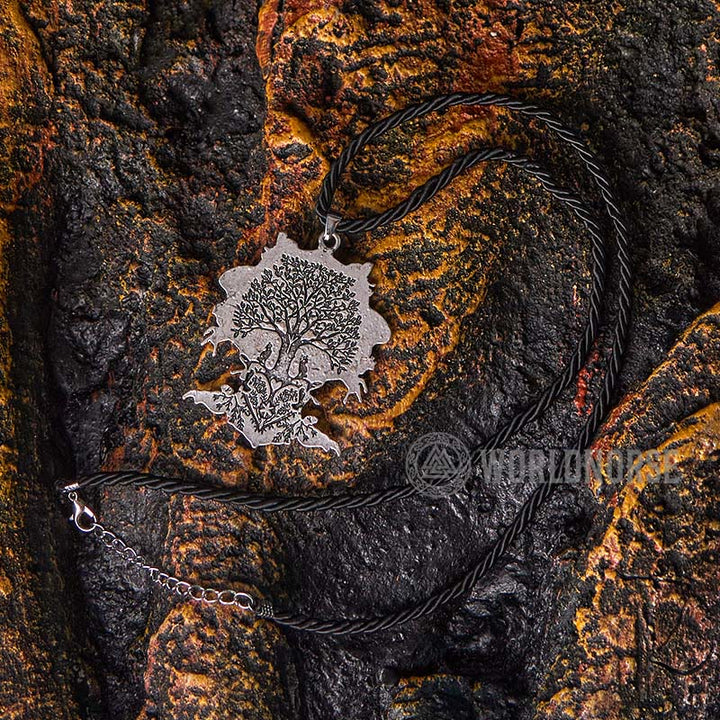 WorldNorse Valknut Spirit Baum des Lebens Halskette