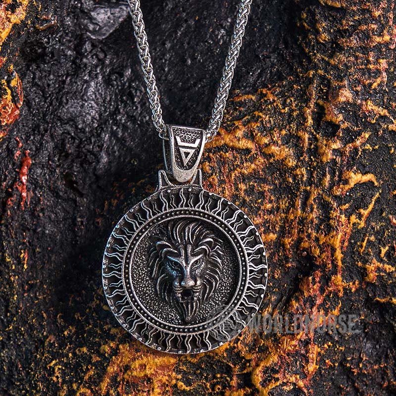 WorldNorse Solar Frost Löwenkopf Halskette