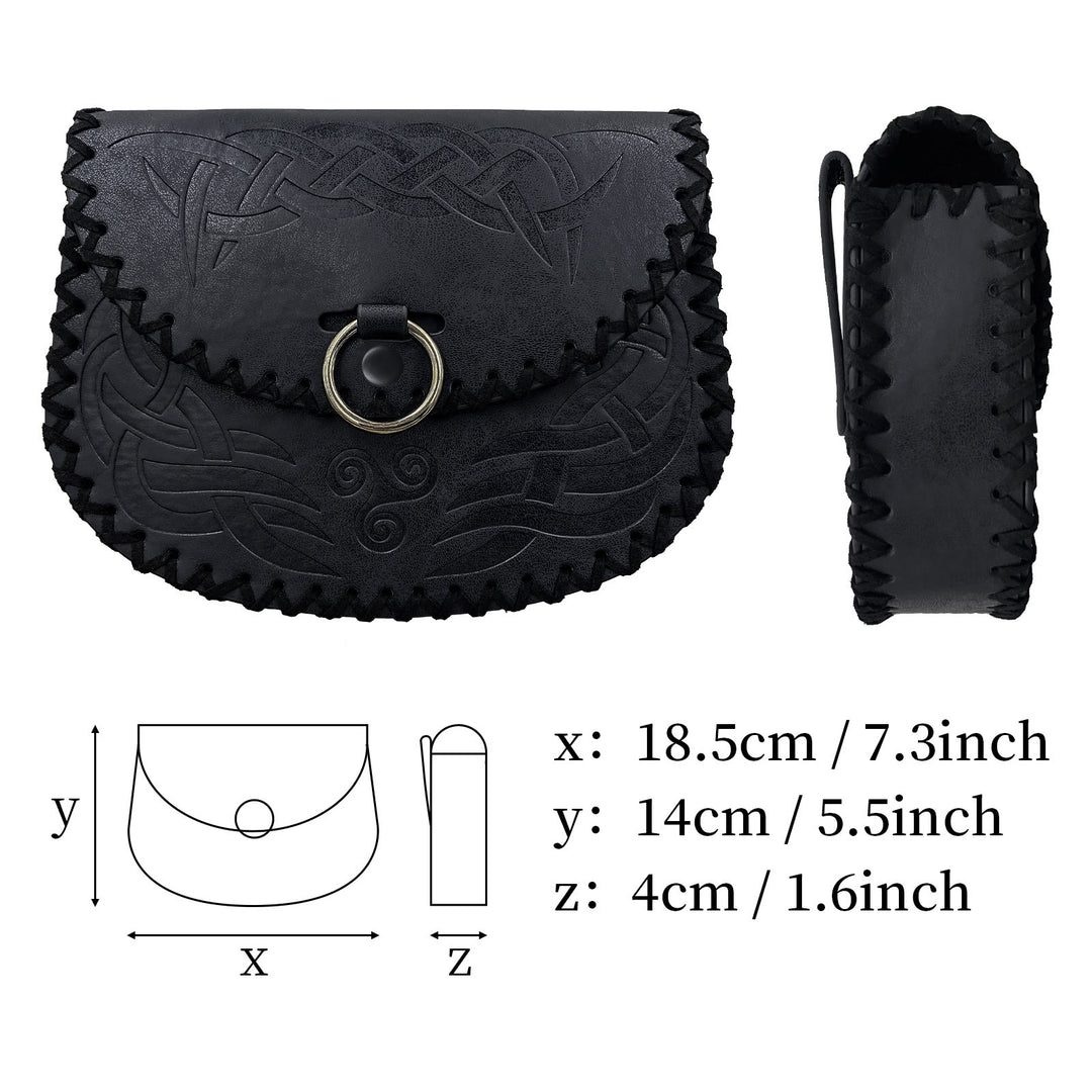 WorldNorse Keltischer Knoten Jormungandr Gürteltasche Ledertasche