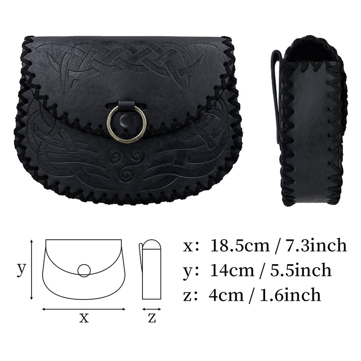 WorldNorse Keltischer Knoten Jormungandr Gürteltasche Ledertasche