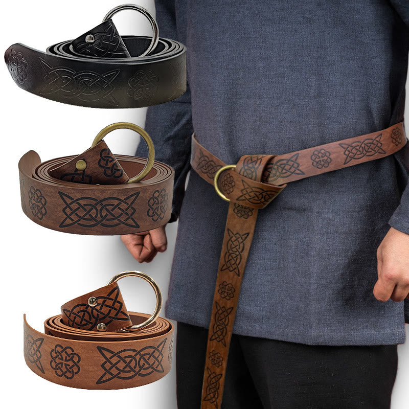 WorldNorse Retro-Ledergürtel mit Keltischer Knoten