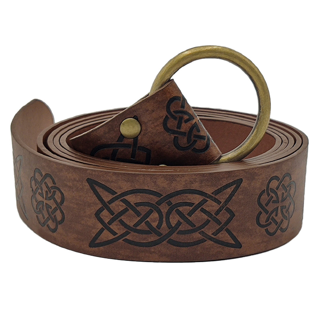 WorldNorse Retro-Ledergürtel mit Keltischer Knoten