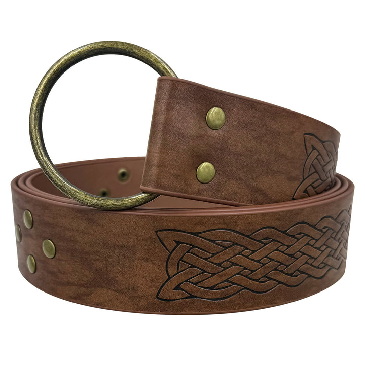 WorldNorse Ledergürtel mit geprägten Nieten