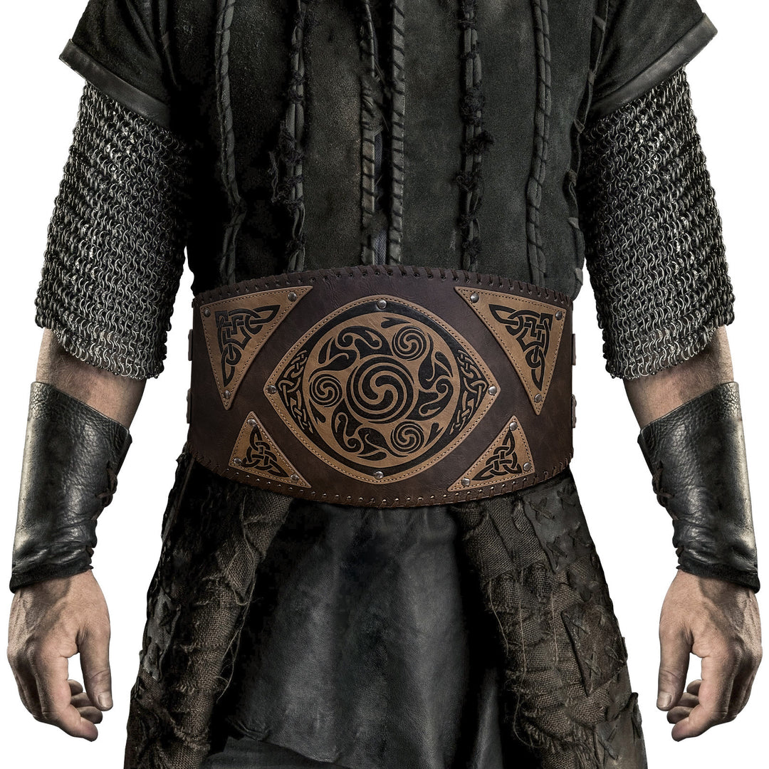 WorldNorse Nordischer Ledergürtel mit Keltischer Knoten