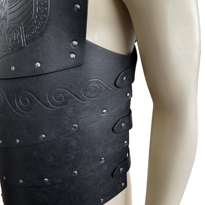 WorldNorse Wikinger Axt Mjölnir Lederweste Brustpanzer