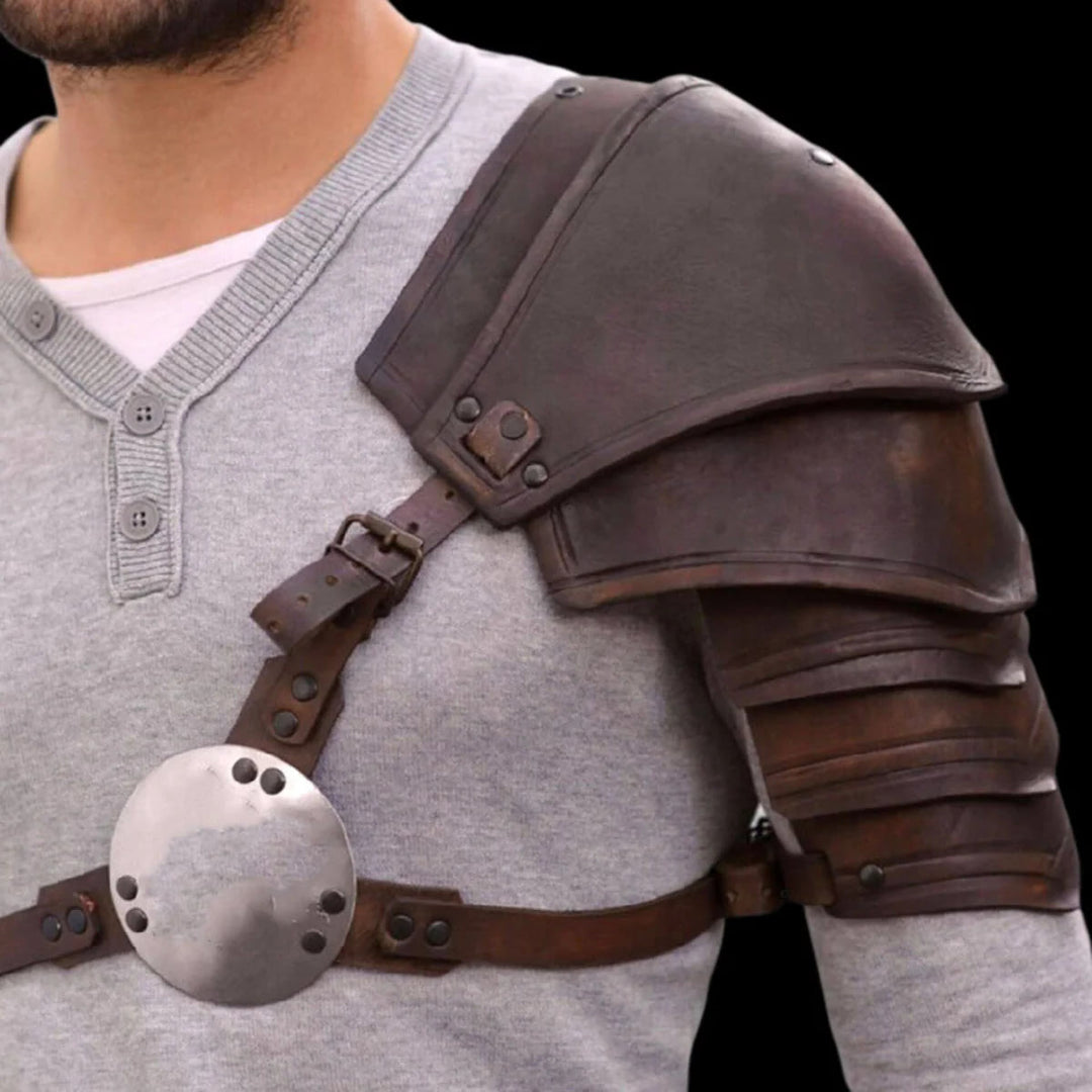 WorldNorse Mittelalter Steampunk Boldron-Rüstung mit einer Schulter