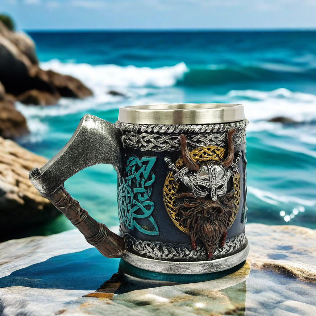 WorldNorse Keltischer Knoten Wikinger Axt Griff Tasse
