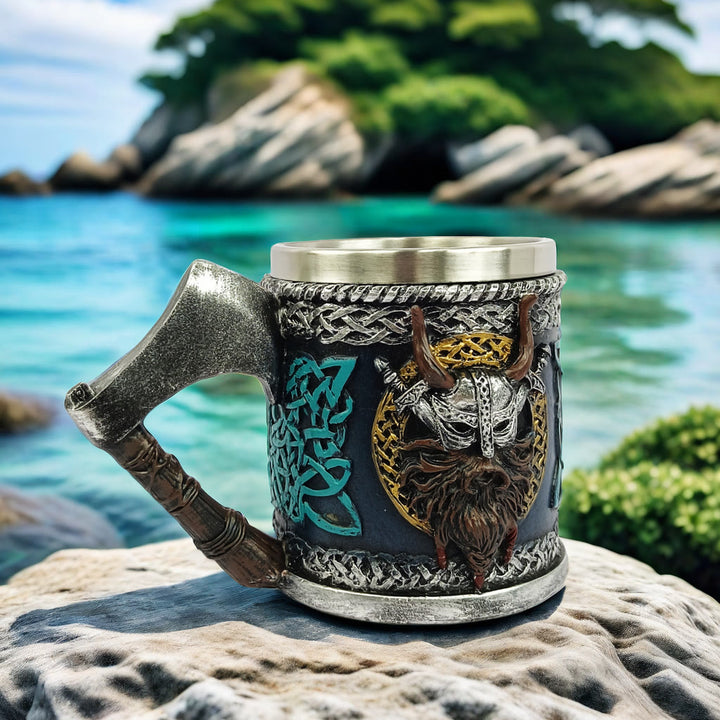 WorldNorse Keltischer Knoten Wikinger Axt Griff Tasse