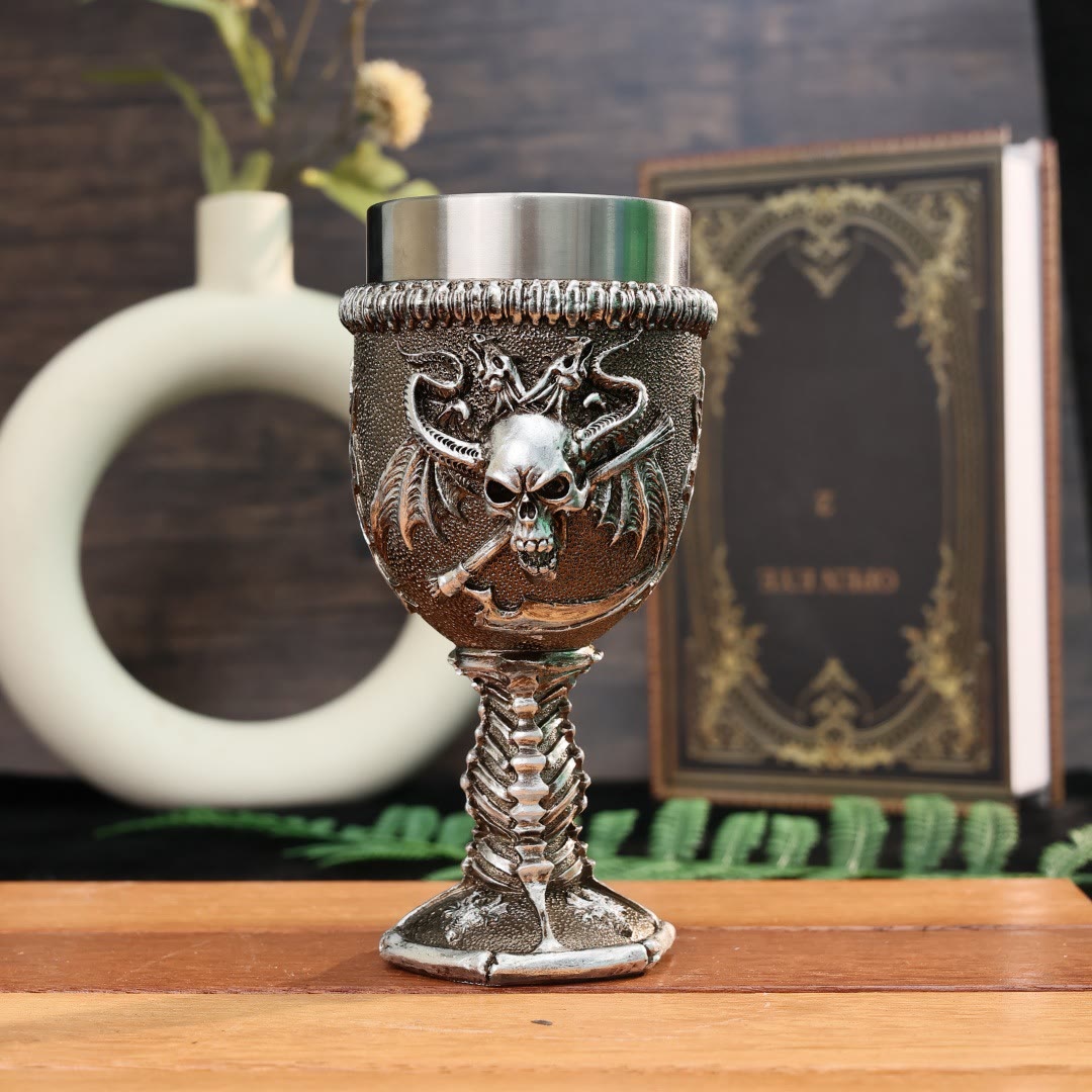 WorldNorse Totenkopf Skelett Sichel Kelch