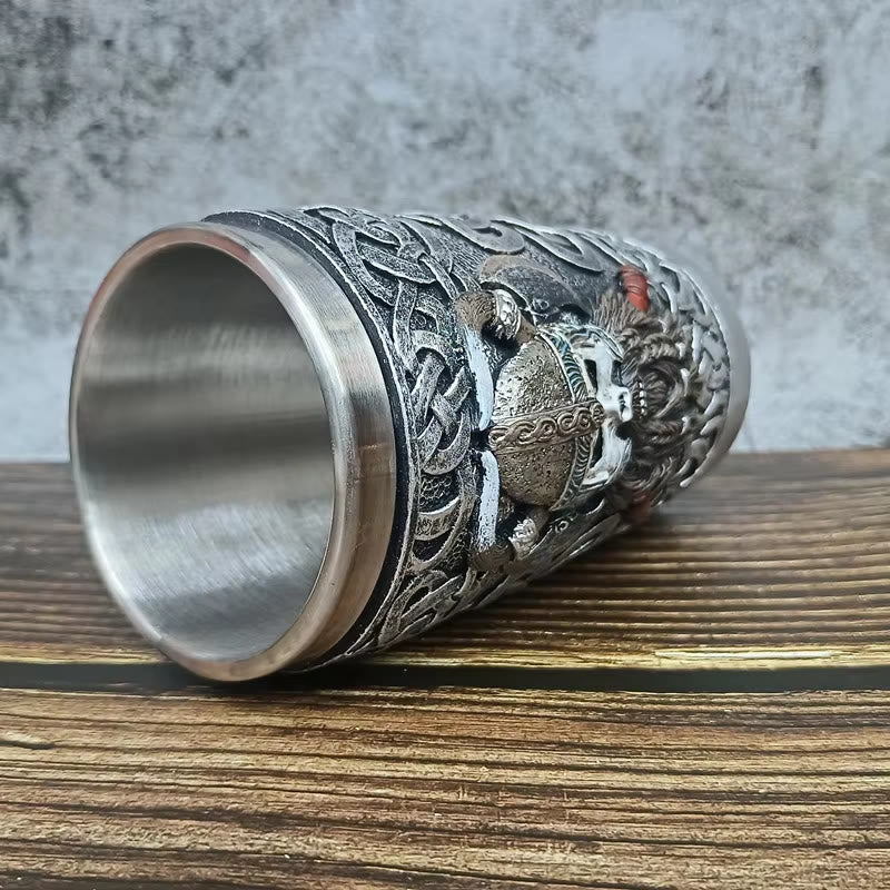 WorldNorse Wikinger Totenkopf Krieger Keltischer Knoten Tasse
