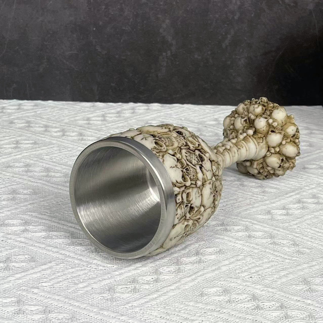 WorldNorse Totenkopf Skelett Wirbelsäule Kelchbecher