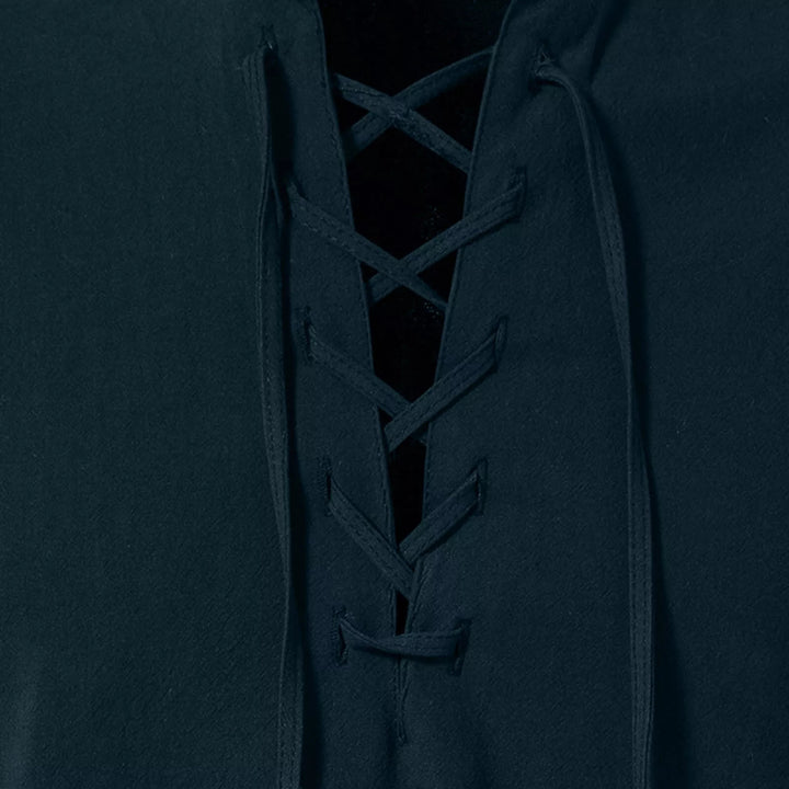 WorldNorse Mittelalterliches Piraten-Tunika-Kostümhemd mit Schnürung