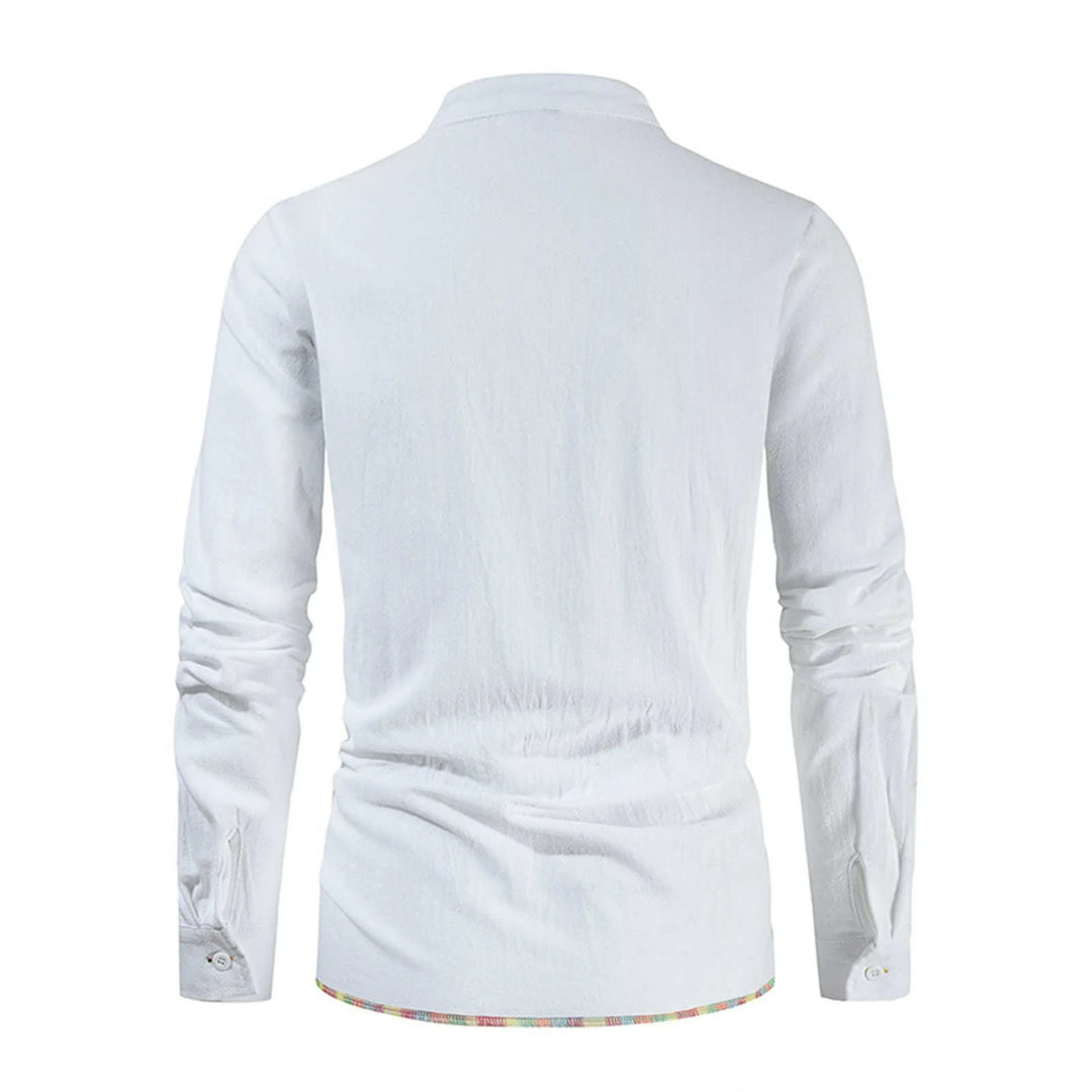 WorldNorse Mittelalterliches Kostümhemd mit farbigen Saumnähten