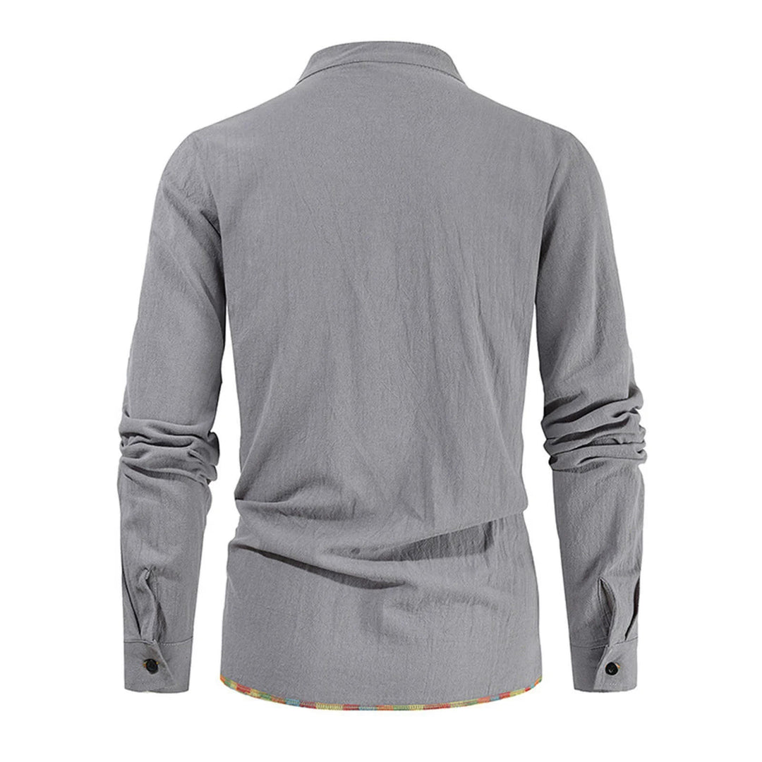 WorldNorse Mittelalterliches Kostümhemd mit farbigen Saumnähten