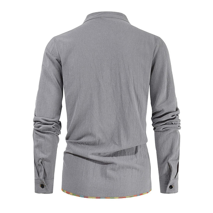 WorldNorse Mittelalterliches Kostümhemd mit farbigen Saumnähten