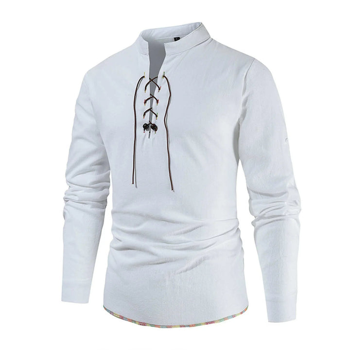 WorldNorse Mittelalterliches Kostümhemd mit farbigen Saumnähten