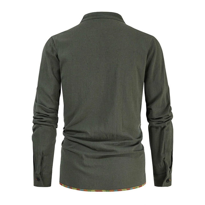 WorldNorse Mittelalterliches Kostümhemd mit farbigen Saumnähten