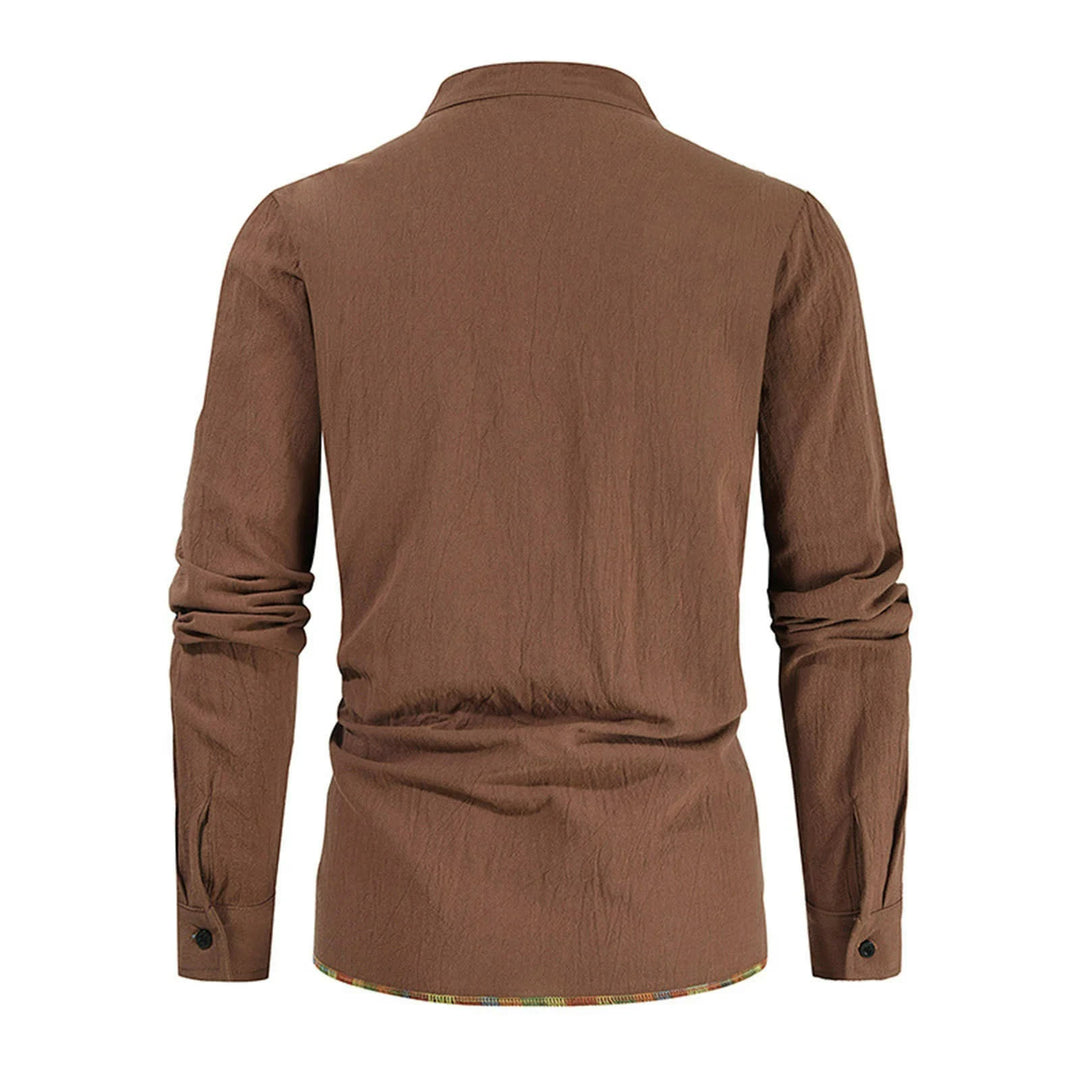 WorldNorse Mittelalterliches Kostümhemd mit farbigen Saumnähten