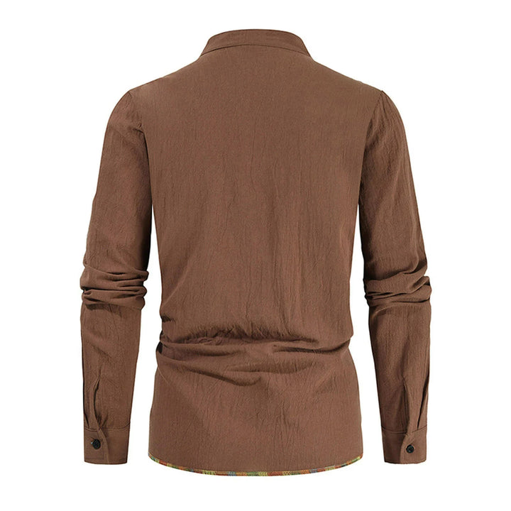 WorldNorse Mittelalterliches Kostümhemd mit farbigen Saumnähten