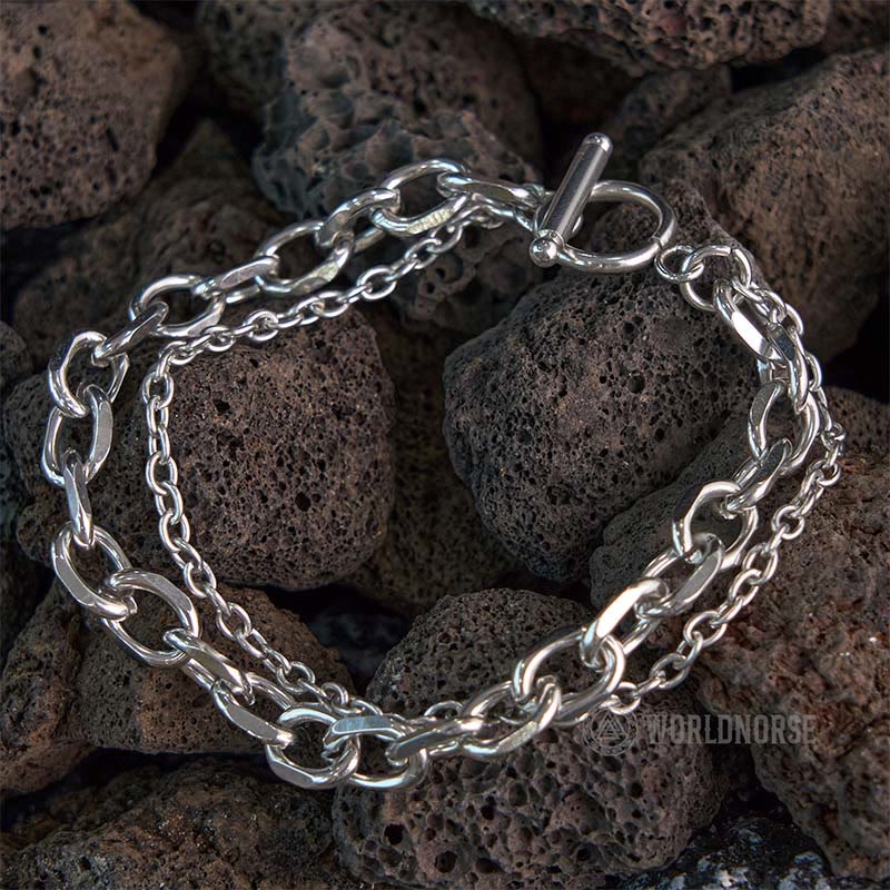 WorldNorse Mehrschichtiges Armband mit Ein-Wort-Schnalle