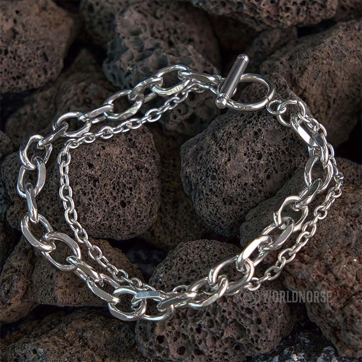 WorldNorse Mehrschichtiges Armband mit Ein-Wort-Schnalle