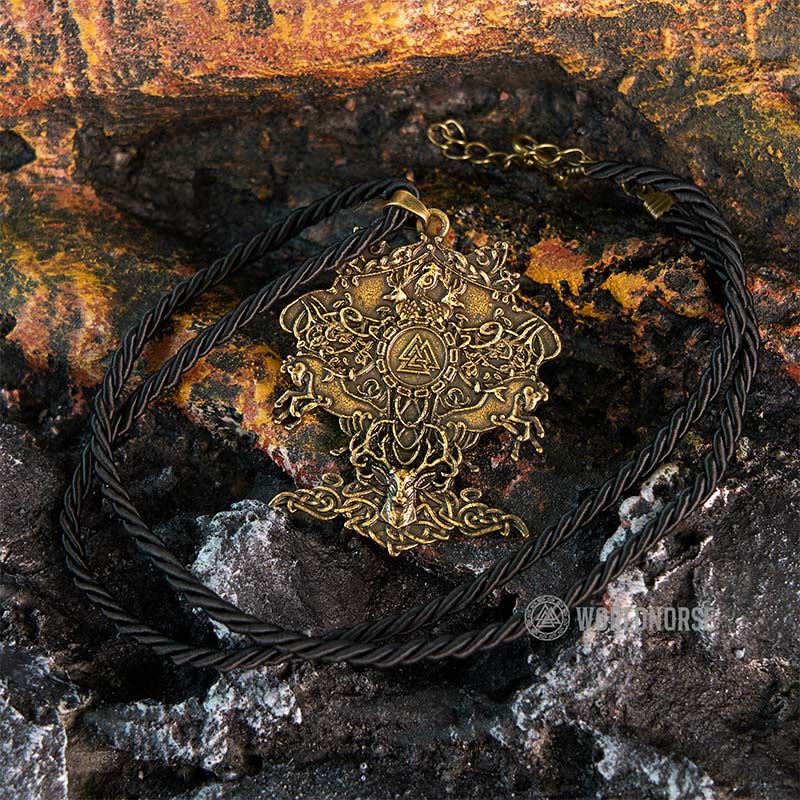 WorldNorse Valknut Spirit Baum des Lebens Halskette