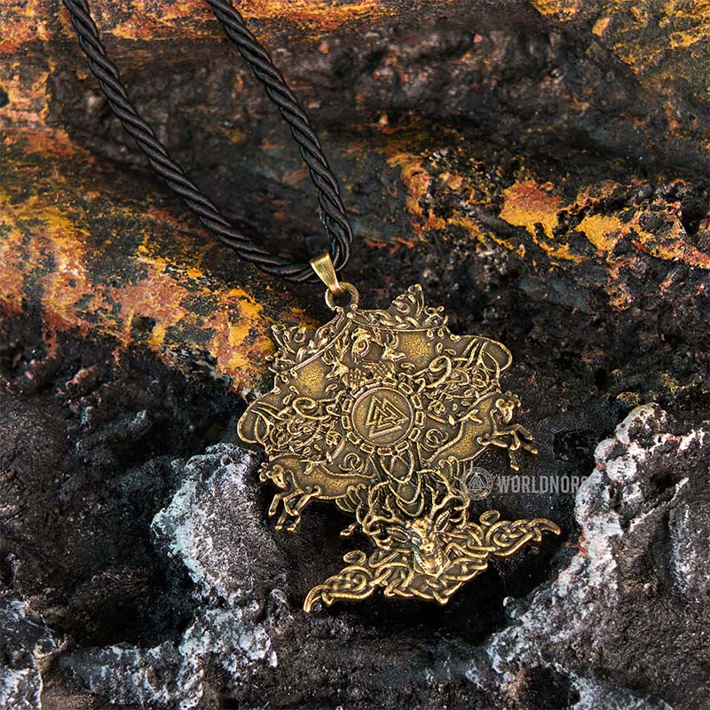 WorldNorse Valknut Spirit Baum des Lebens Halskette