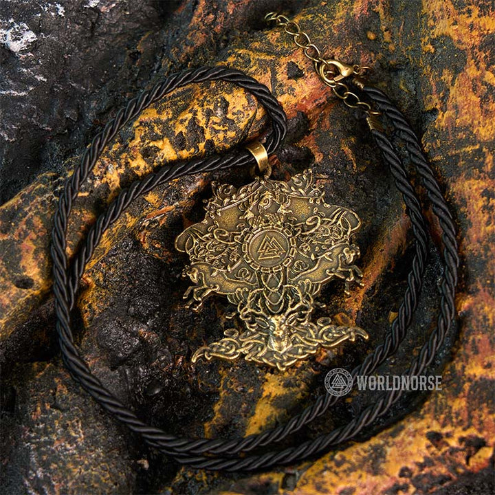 WorldNorse Valknut Spirit Baum des Lebens Halskette